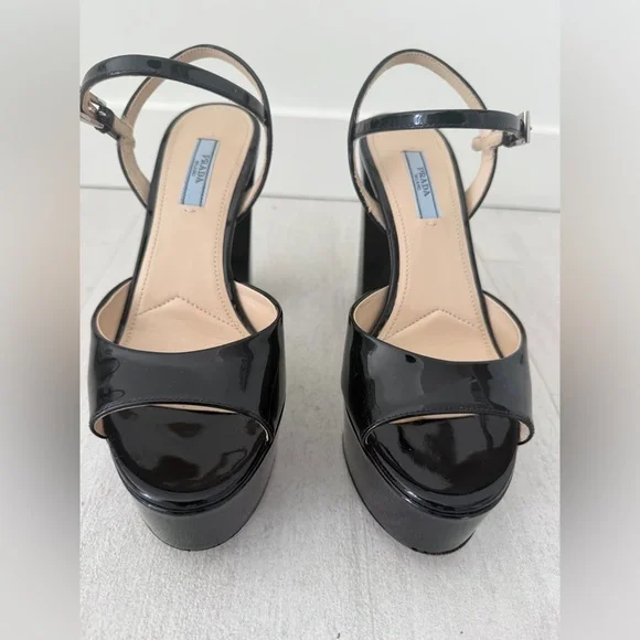Prada Black High Platform Sandals size 37 - Picture 4 of 6